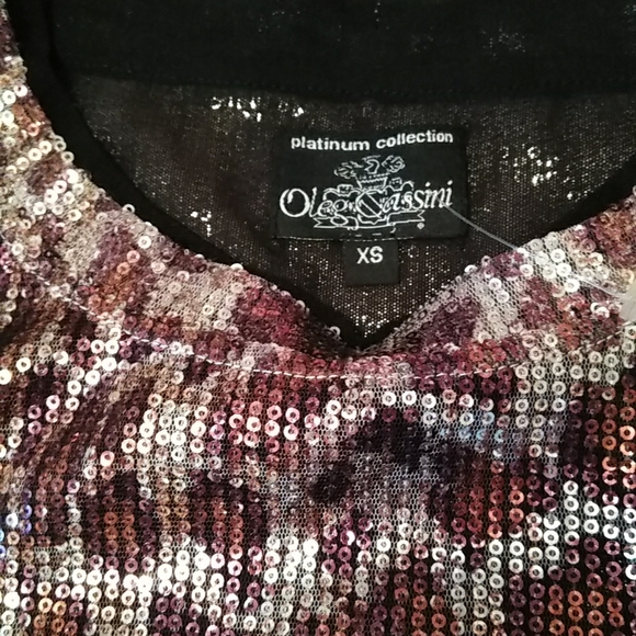 Oleg Cassini Mini Sequin Top - Picture 2 of 11
